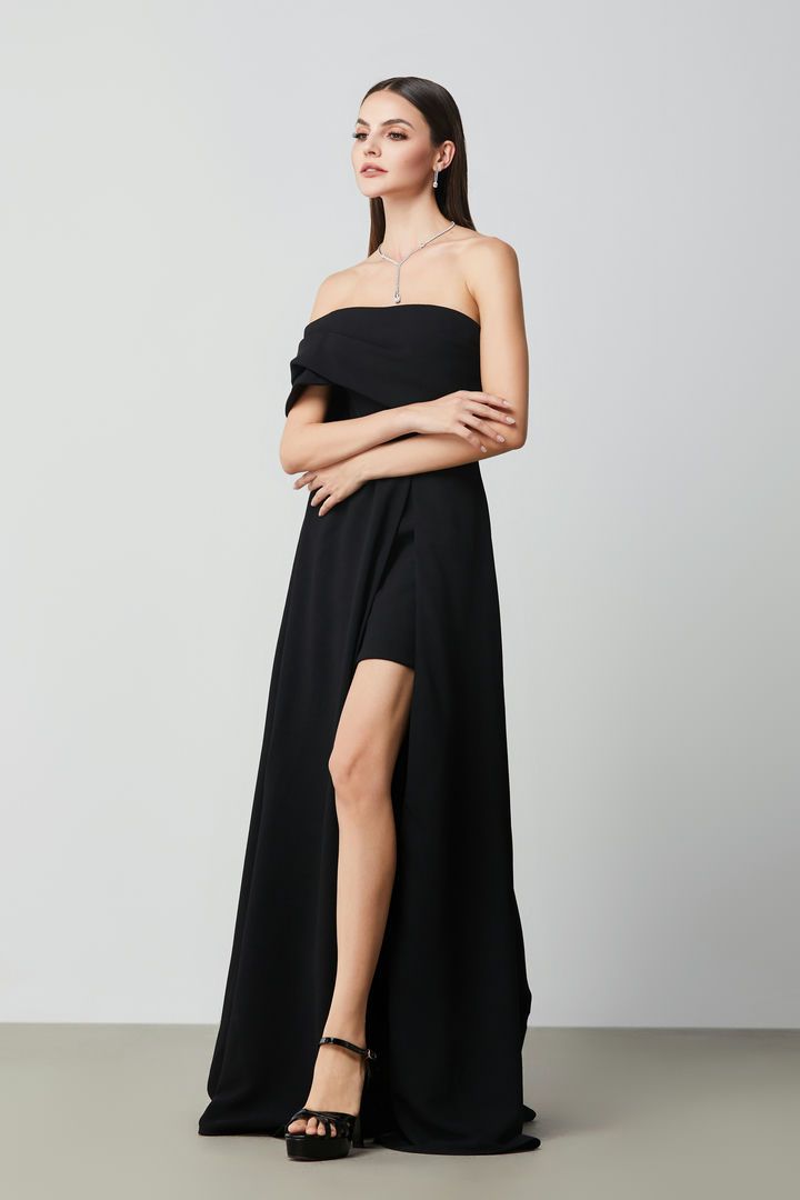 One Shoulder With Folds Dress