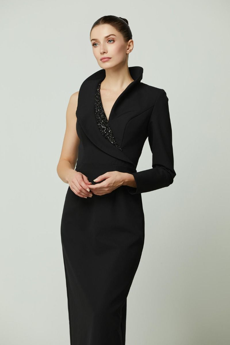 Unique embellished collar dress