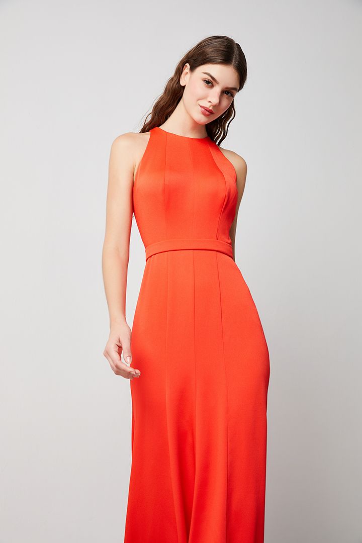 Open-back halter dress