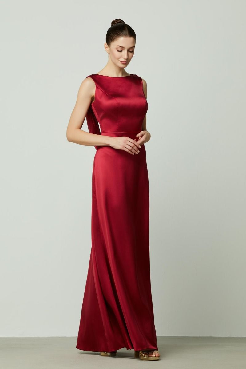 Fit and flare satin dress