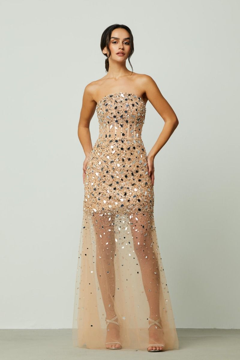 Golden sequin dress