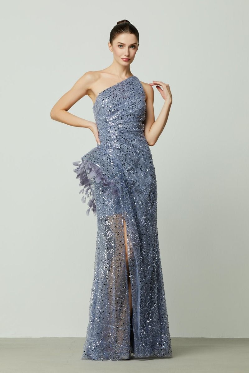 One-shoulder sequin dress