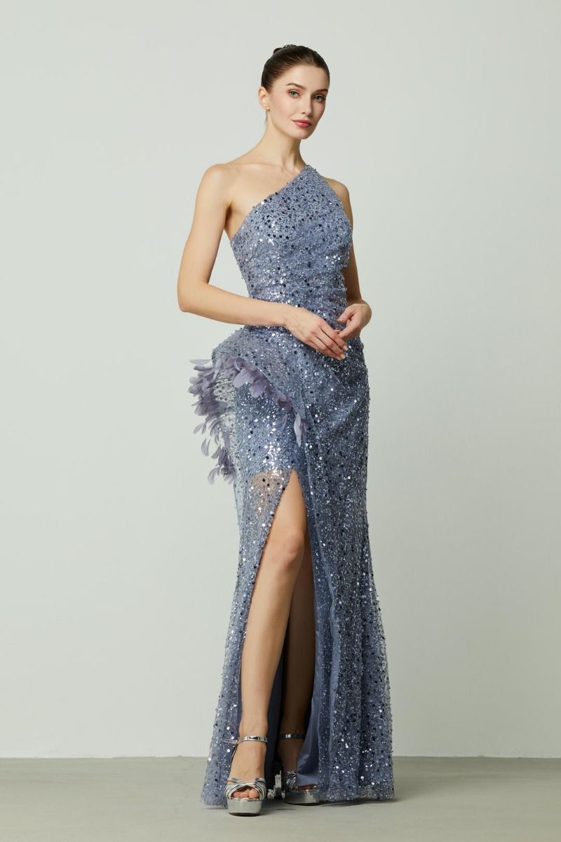 One-shoulder sequin dress