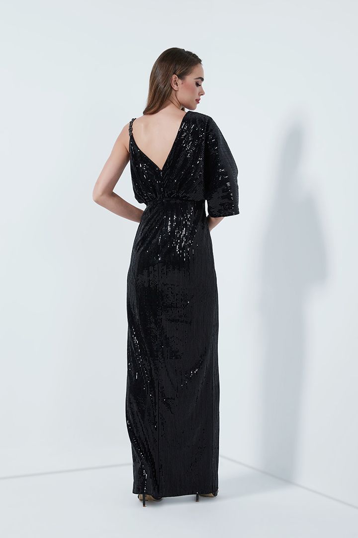 One-shoulder sequins dress