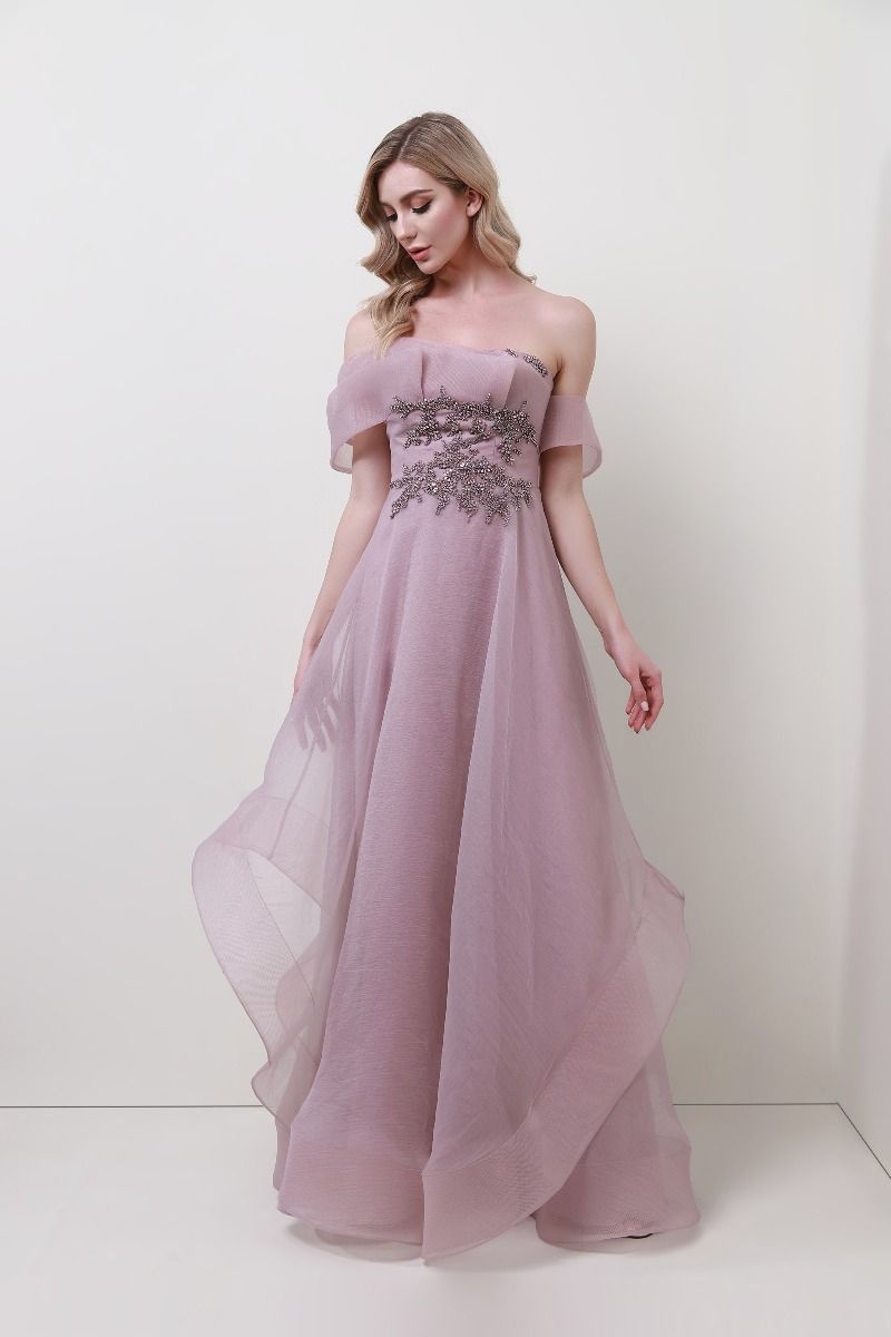 Off shoulder organza dress