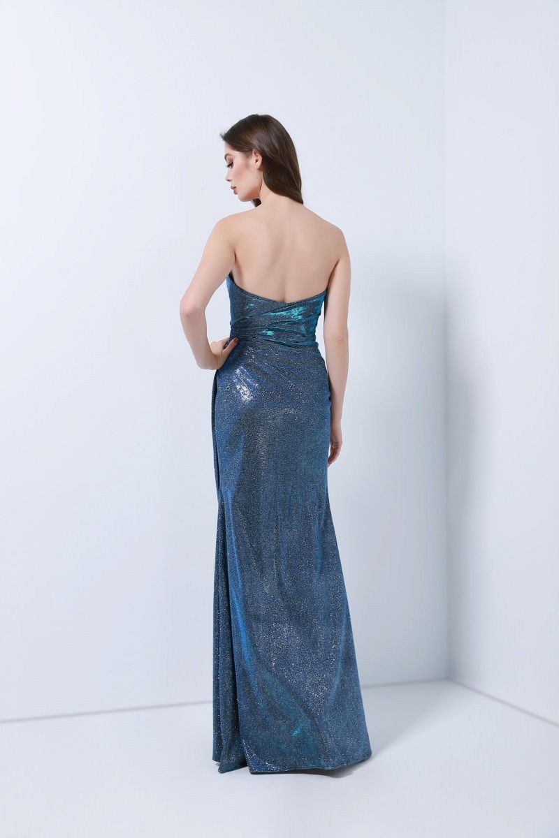 Metallic strapless dress