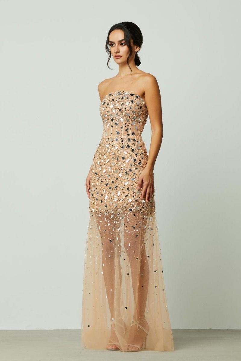 Golden sequin dress