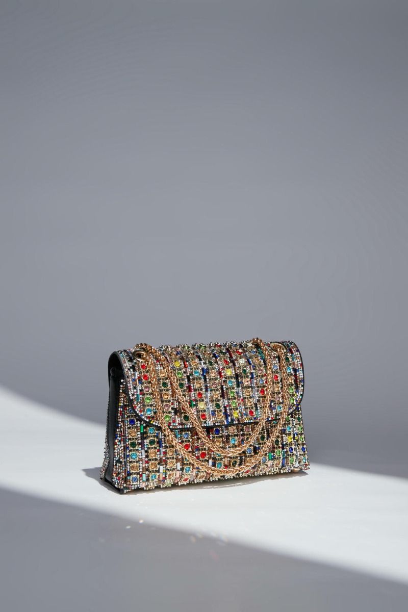 colored crystel clutch