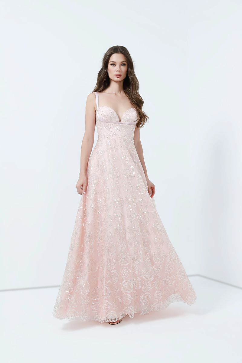 Rose pattern overlay dress